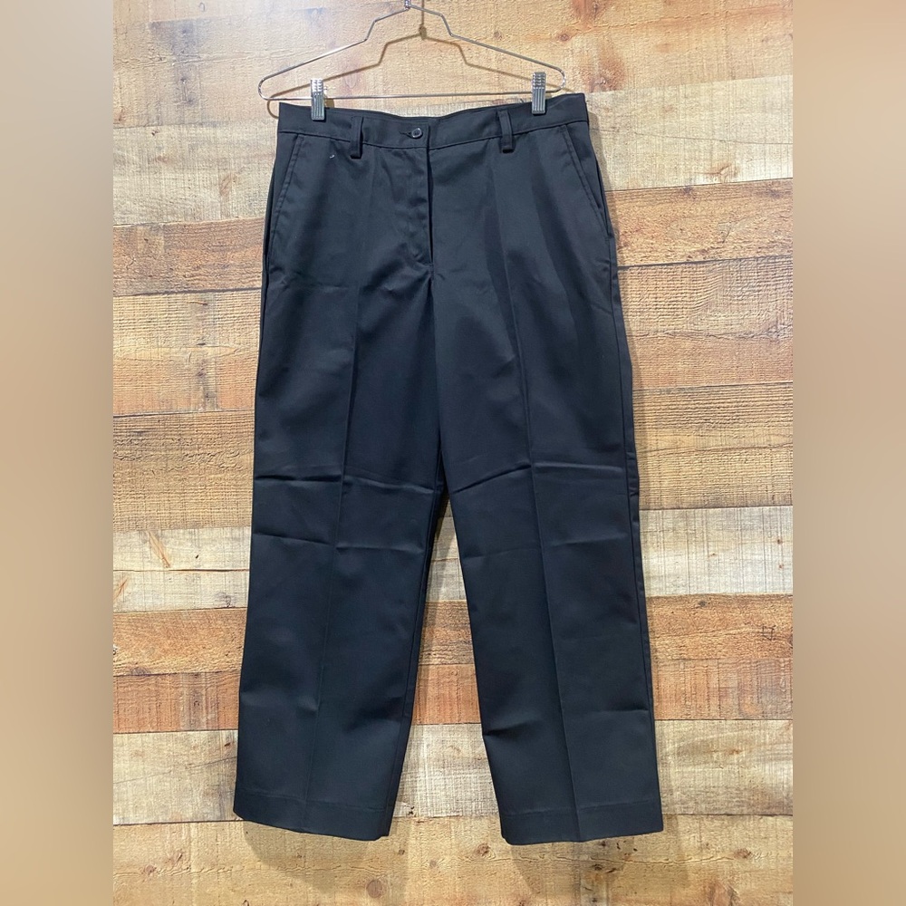 New With Tags Edward’s Womens Flat Front Black Chino Work Pants Sz 8 Short